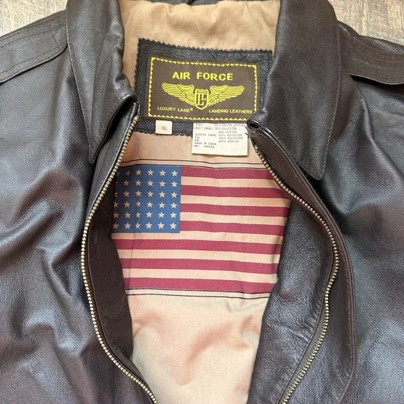 NEW Air Force Landing Leather A2 Bomber Jacket Men Vintage Military USA Size XL